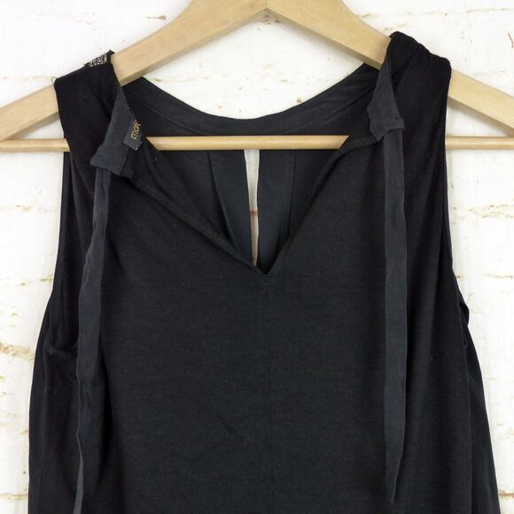 Maje Top Womens 1 US S Black Silk Draped Faux Wrap Sleeveless Embellished Neck - Picture 14 of 14